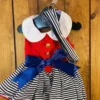Sailor Girl Dog Dress with Matching Leash
